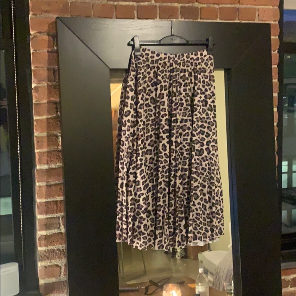 Leopard print jersey skirt